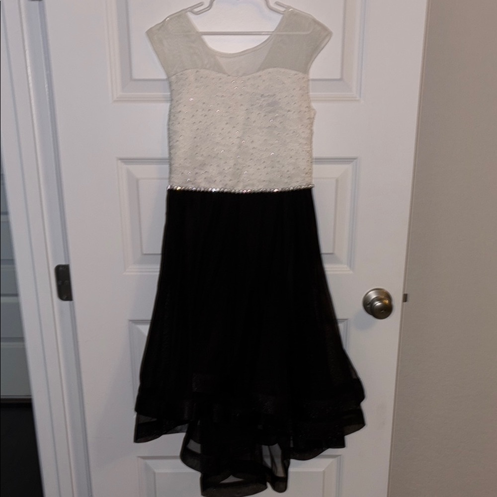 Elegant Black and White Kids Dress